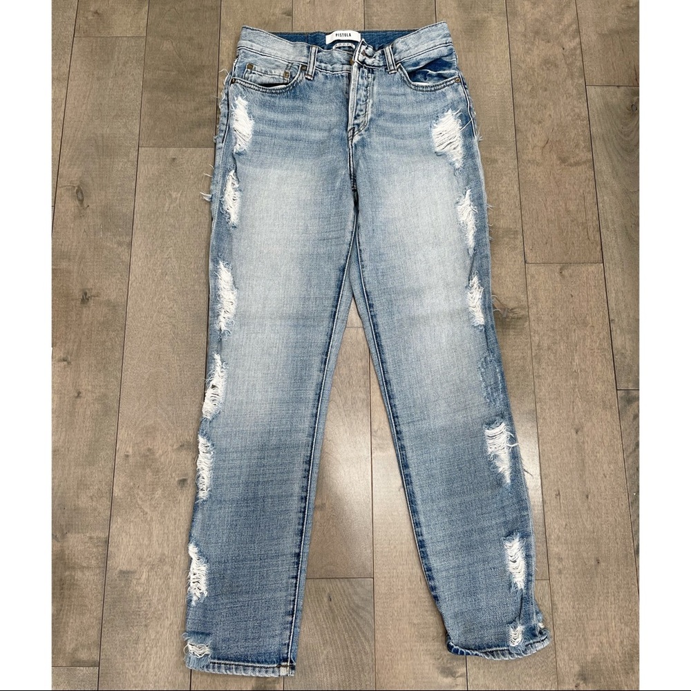 Pistola Distressed High Rise Jeans